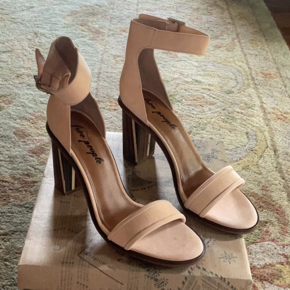 Free People Serenity Heel in Cantaloupe Suede